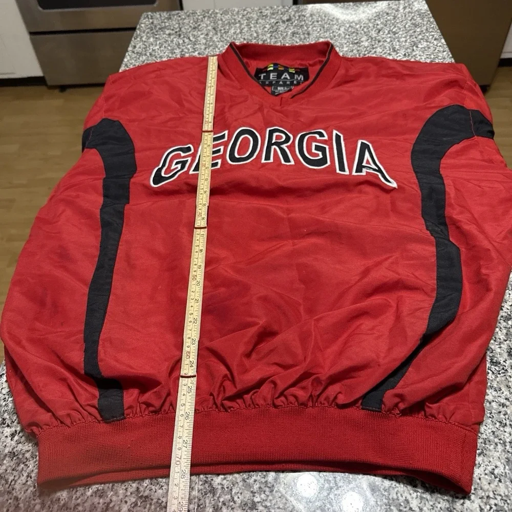 Team Apparel‎ Georgia Bulldogs V Neck Vented Red Pullover Size L